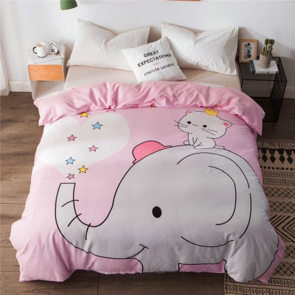 91家纺网 家纺一手货源 找家纺 涵宸家纺 单品大版全棉被套 萌萌小像