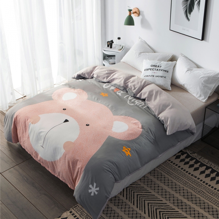 91家纺网 家纺一手货源 找家纺 涵宸家纺 单品大版全棉被套 笨笨熊