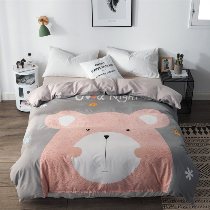 91家纺网 家纺一手货源 找家纺 涵宸家纺 单品大版全棉被套 笨笨熊