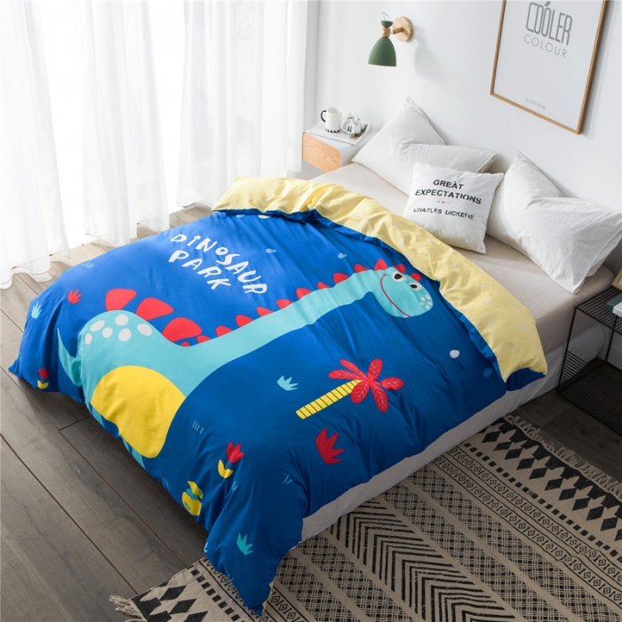 91家纺网 家纺一手货源 找家纺 涵宸家纺 单品大版全棉被套 恐龙乐园