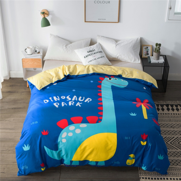 91家纺网 家纺一手货源 找家纺 涵宸家纺 单品大版全棉被套 恐龙乐园