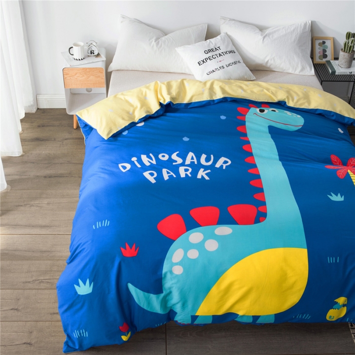 91家纺网 家纺一手货源 找家纺 涵宸家纺 单品大版全棉被套 恐龙乐园