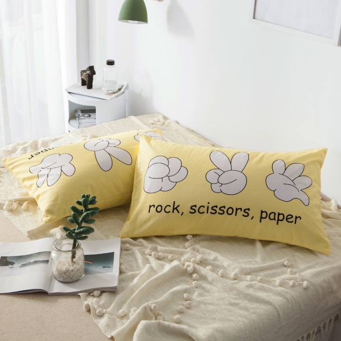 91家纺网 家纺一手货源 找家纺 涵宸家纺 新款单品大版全棉枕套48*74一对 剪刀布