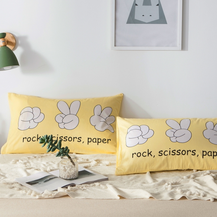 91家纺网 家纺一手货源 找家纺 涵宸家纺 新款单品大版全棉枕套48*74一对 剪刀布