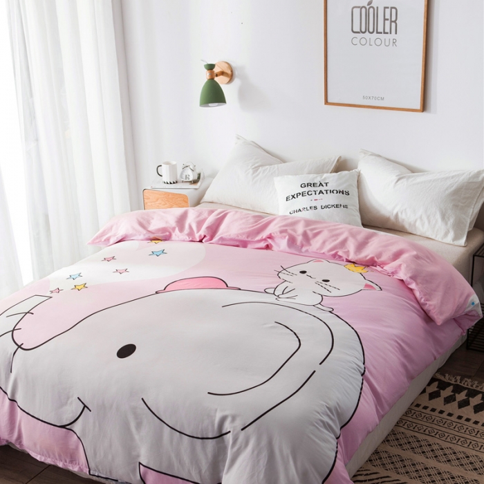 91家纺网 家纺一手货源 找家纺 涵宸家纺 单品大版全棉被套 萌萌小像