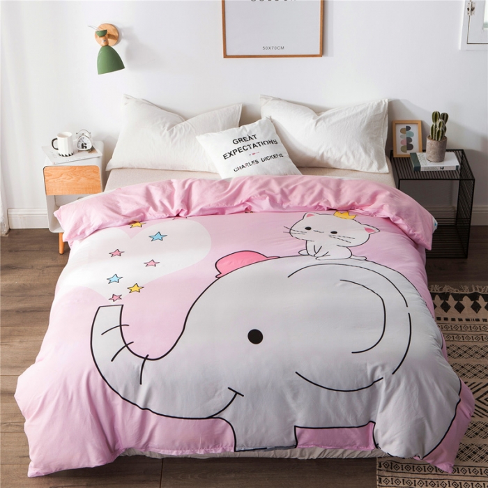 91家纺网 家纺一手货源 找家纺 涵宸家纺 单品大版全棉被套 萌萌小像