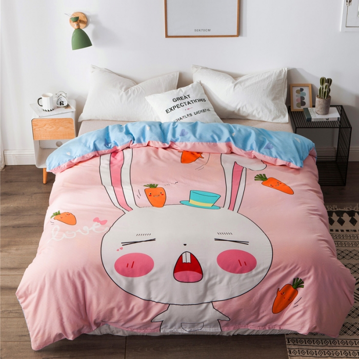 91家纺网 家纺一手货源 找家纺 涵宸家纺 单品大版全棉被套 兔宝宝