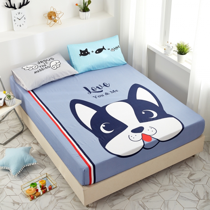 91家纺网 家纺一手货源 找家纺 涵宸全棉大版床笠纯棉床笠卡通儿童学生床笠单床笠单品床笠 斗牛