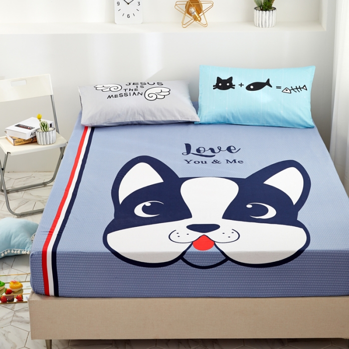 91家纺网 家纺一手货源 找家纺 涵宸全棉大版床笠纯棉床笠卡通儿童学生床笠单床笠单品床笠 斗牛