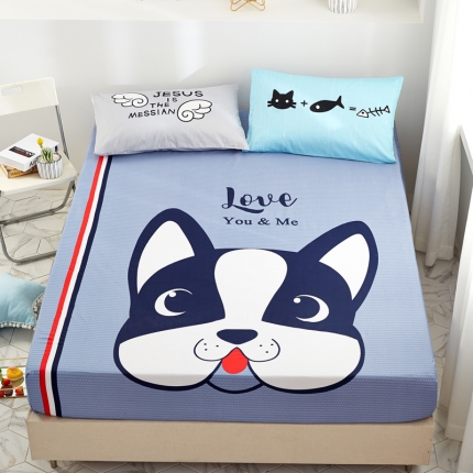 91家纺网 家纺一手货源 找家纺 涵宸全棉大版床笠纯棉床笠卡通儿童学生床笠单床笠单品床笠 斗牛