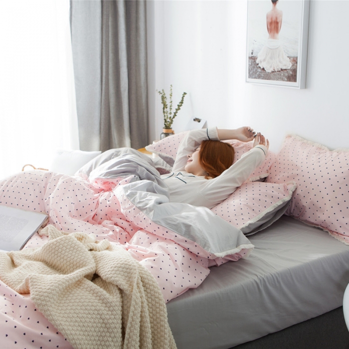 91家纺网 家纺一手货源 找家纺 涵宸家纺 新款13372流苏款加厚全棉刺绣四件套 暖亦