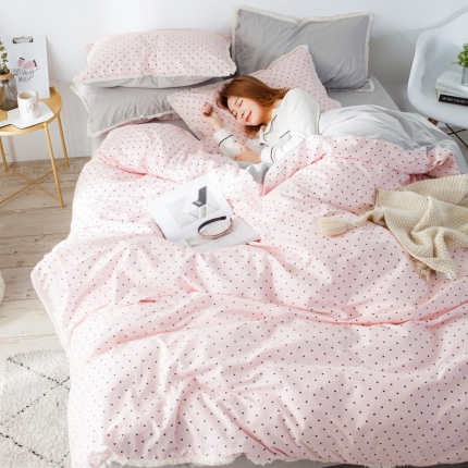 涵宸家纺 新款13372流苏款加厚全棉刺绣四件套 暖亦