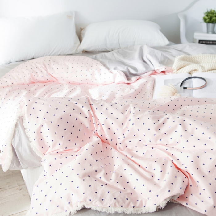 91家纺网 家纺一手货源 找家纺 涵宸家纺 新款13372流苏款全棉单品被套 暖亦