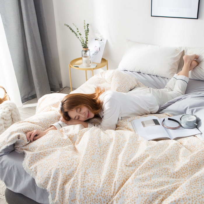 91家纺网 家纺一手货源 找家纺 涵宸家纺 新款13372流苏款全棉单品被套 浅忆