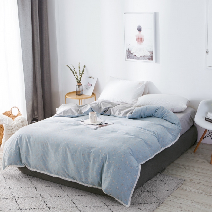 91家纺网 家纺一手货源 找家纺 涵宸家纺 新款13372流苏款全棉单品被套 清晨