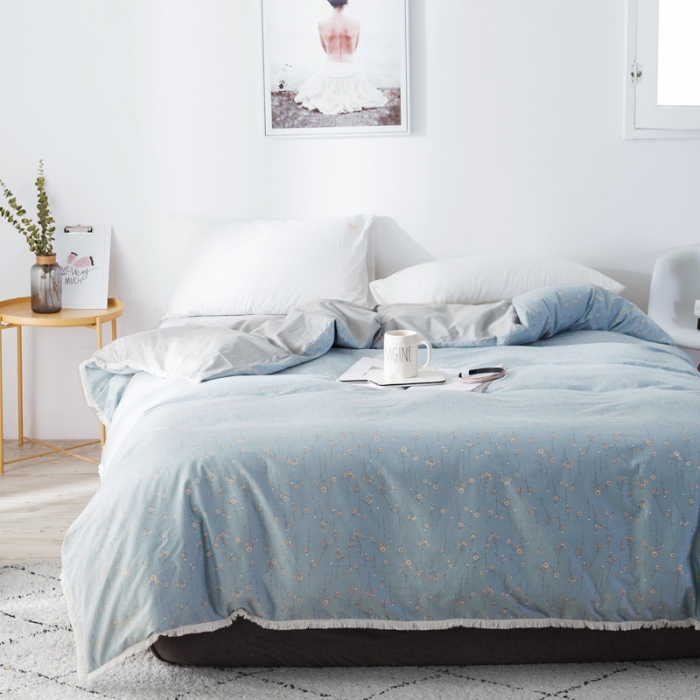 91家纺网 家纺一手货源 找家纺 涵宸家纺 新款13372流苏款全棉单品被套 清晨