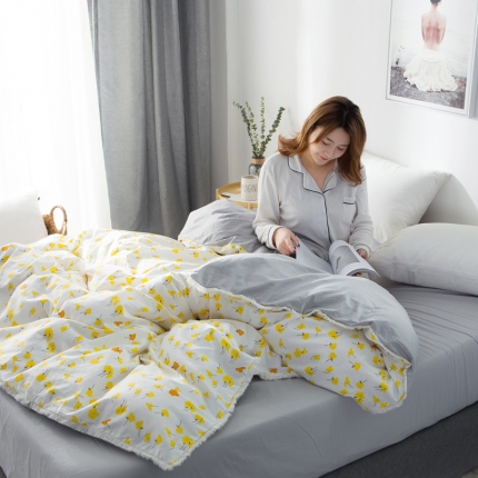 涵宸家纺 新款13372流苏款全棉单品被套 向阳