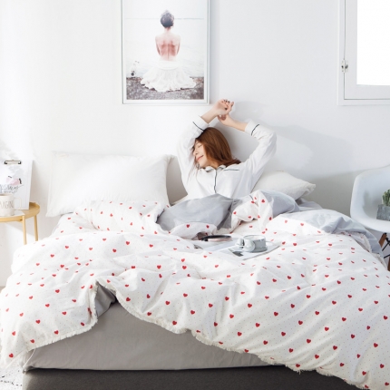 涵宸家纺 新款13372流苏款全棉单品被套 心海