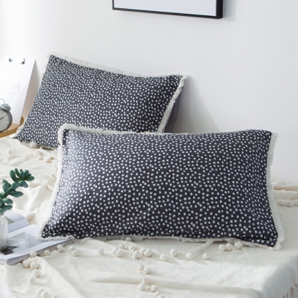 91家纺网 家纺一手货源 找家纺 涵宸家纺 新款13372流苏款全棉单品枕套一对 眠棉