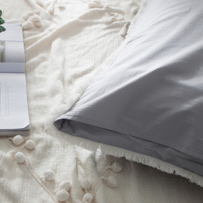 91家纺网 家纺一手货源 找家纺 涵宸家纺 新款13372流苏款全棉单品枕套一对 眠棉