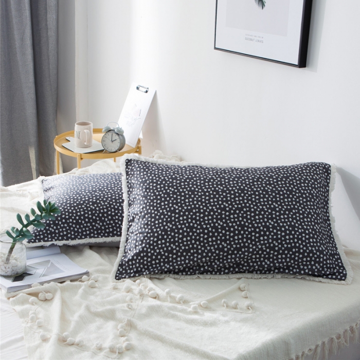 91家纺网 家纺一手货源 找家纺 涵宸家纺 新款13372流苏款全棉单品枕套一对 眠棉