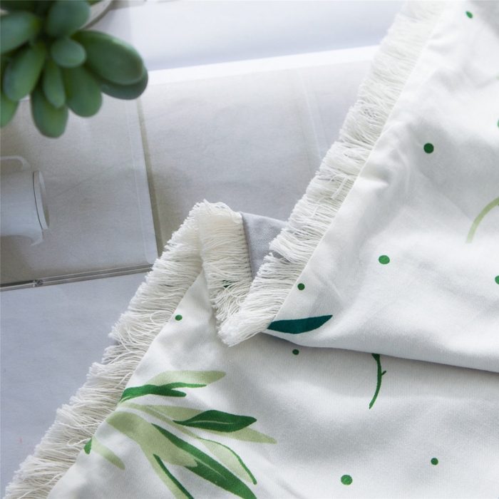 91家纺网 家纺一手货源 找家纺 涵宸家纺 新款13372流苏款全棉单品枕套一对 抹绿