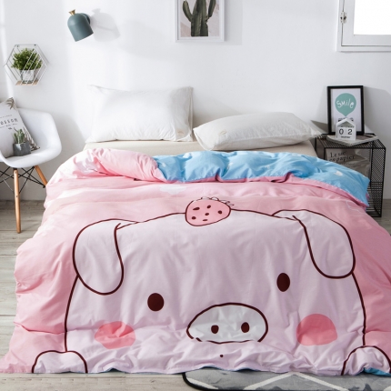 91家纺网 家纺一手货源 找家纺 涵宸家纺 单品大版全棉被套baby猪