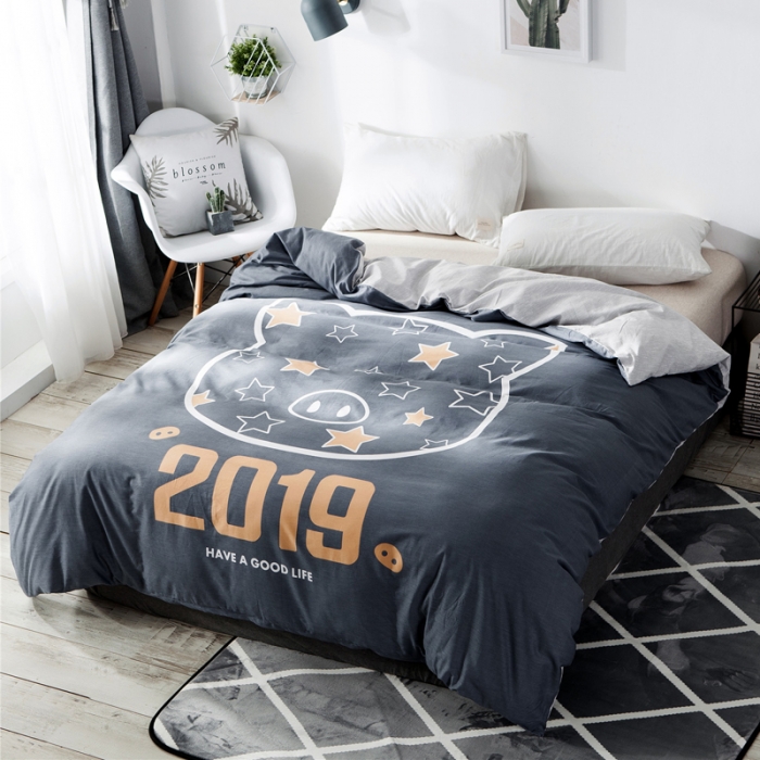 91家纺网 家纺一手货源 找家纺 涵宸家纺 单品大版全棉被套2019猪