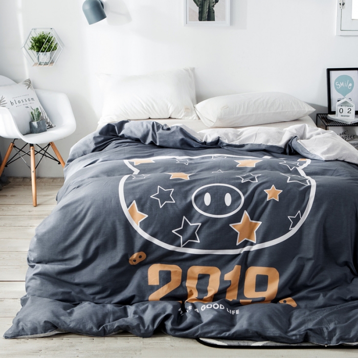 91家纺网 家纺一手货源 找家纺 涵宸家纺 单品大版全棉被套2019猪