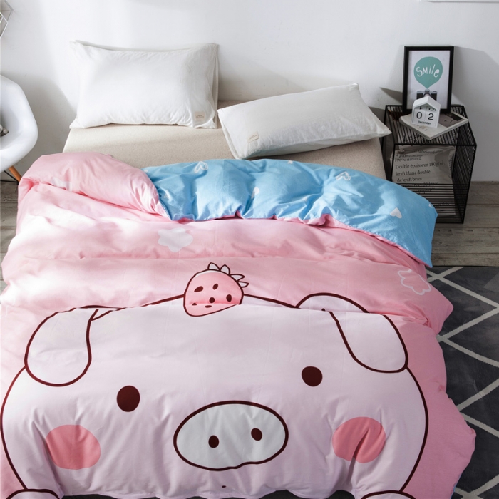 91家纺网 家纺一手货源 找家纺 涵宸家纺 单品大版全棉被套baby猪