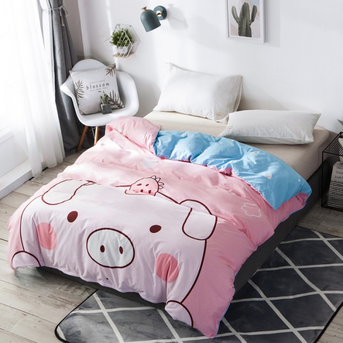 91家纺网 家纺一手货源 找家纺 涵宸家纺 单品大版全棉被套baby猪