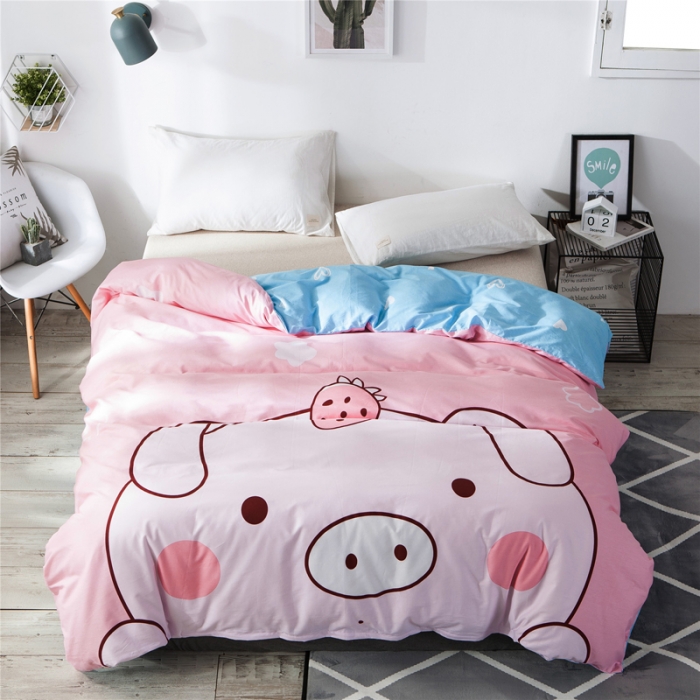 91家纺网 家纺一手货源 找家纺 涵宸家纺 单品大版全棉被套baby猪