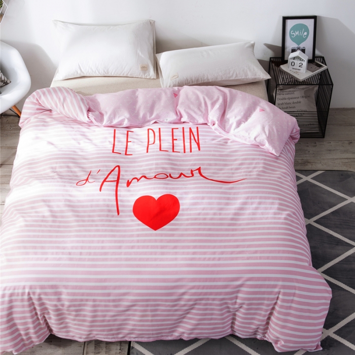 91家纺网 家纺一手货源 找家纺 涵宸家纺 单品大版全棉被套比心