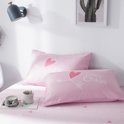 91家纺网 家纺一手货源 找家纺 涵宸家纺 新款单品大版全棉枕套48*74一对比心