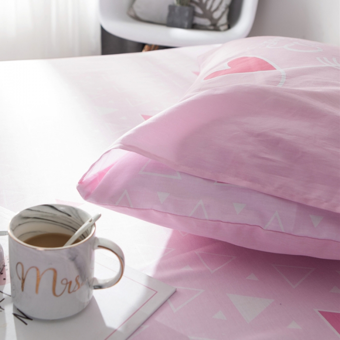 91家纺网 家纺一手货源 找家纺 涵宸家纺 新款单品大版全棉枕套48*74一对比心