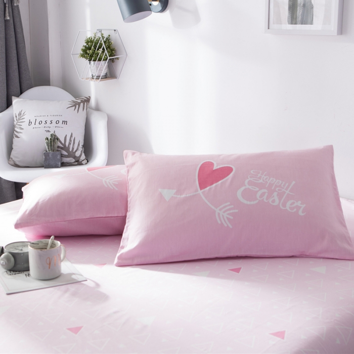 91家纺网 家纺一手货源 找家纺 涵宸家纺 新款单品大版全棉枕套48*74一对比心