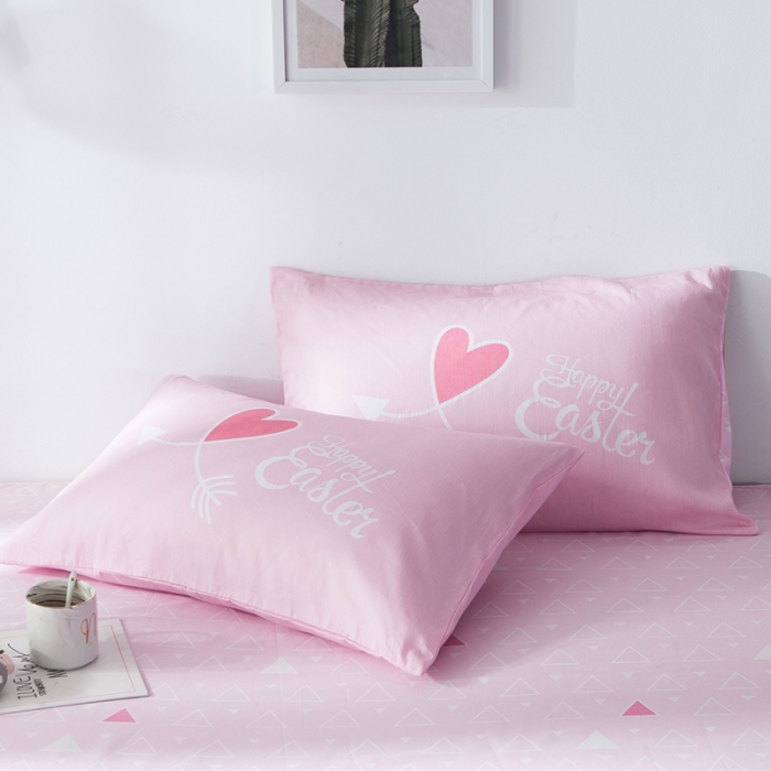 91家纺网 家纺一手货源 找家纺 涵宸家纺 新款单品大版全棉枕套48*74一对比心