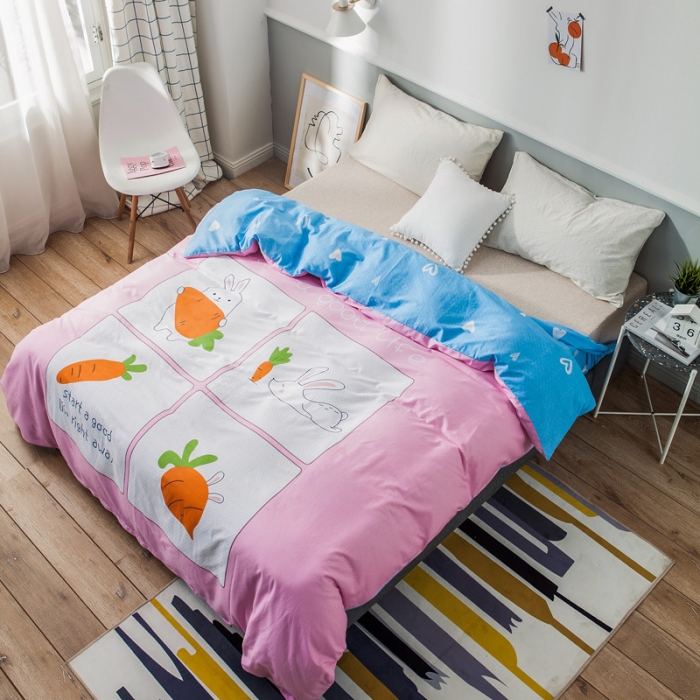 91家纺网 家纺一手货源 找家纺 涵宸家纺 单品大版全棉被套 兔萝卜