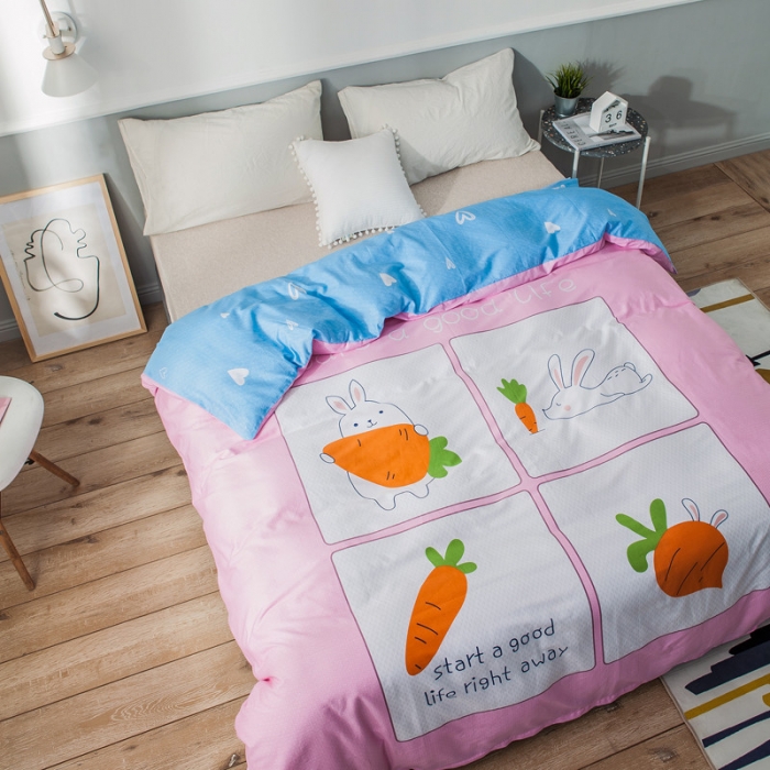 91家纺网 家纺一手货源 找家纺 涵宸家纺 单品大版全棉被套 兔萝卜