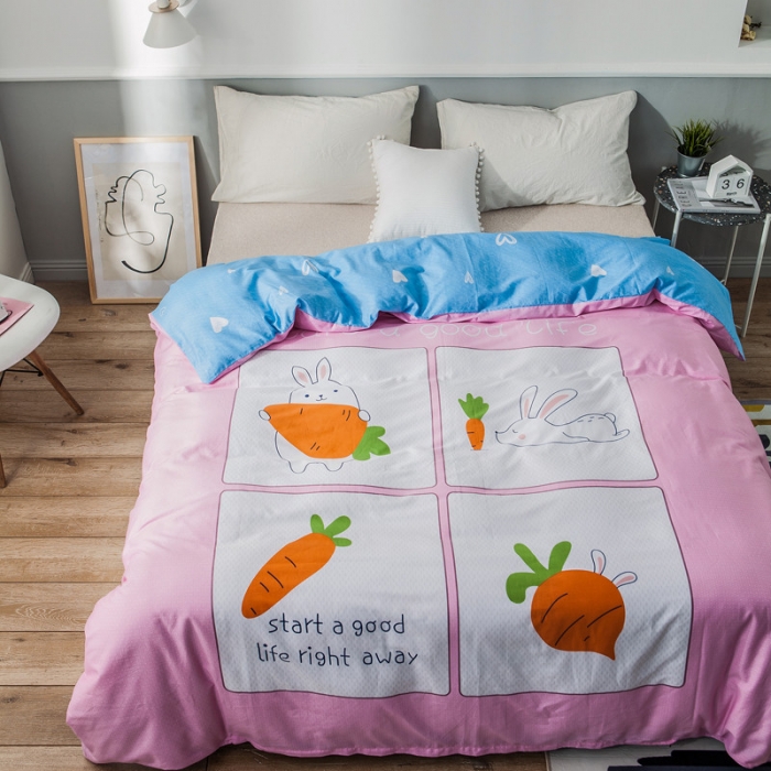 91家纺网 家纺一手货源 找家纺 涵宸家纺 单品大版全棉被套 兔萝卜