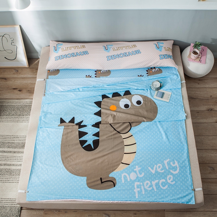 91家纺网 家纺一手货源 找家纺 涵宸家纺 新款全棉大版平网-睡袋大话侏罗纪