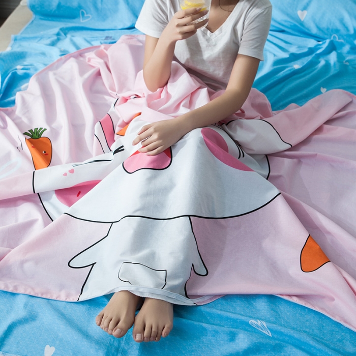 91家纺网 家纺一手货源 找家纺 涵宸家纺 新款全棉大版平网-睡袋兔宝宝