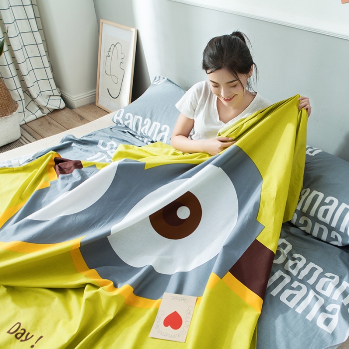 91家纺网 家纺一手货源 找家纺 涵宸家纺 新款全棉大版平网-睡袋大眼萌仔