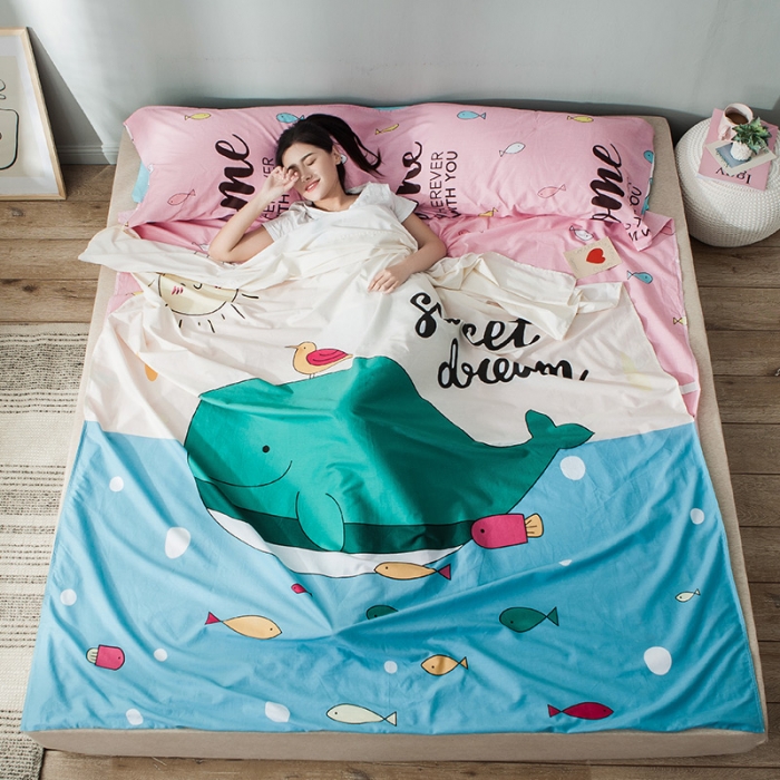 91家纺网 家纺一手货源 找家纺 涵宸家纺 新款全棉大版平网-睡袋航海天际