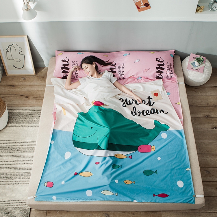 91家纺网 家纺一手货源 找家纺 涵宸家纺 新款全棉大版平网-睡袋航海天际