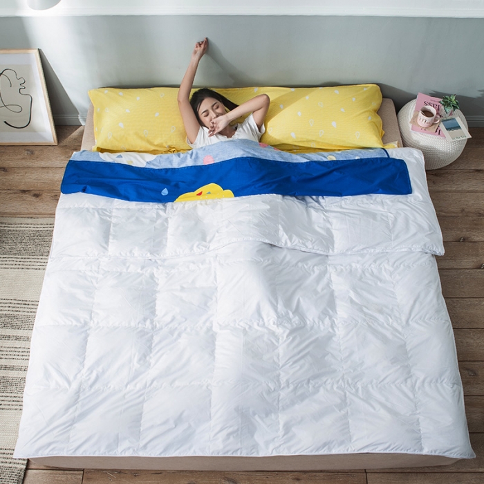 91家纺网 家纺一手货源 找家纺 涵宸家纺 新款全棉大版平网-睡袋恐龙乐园