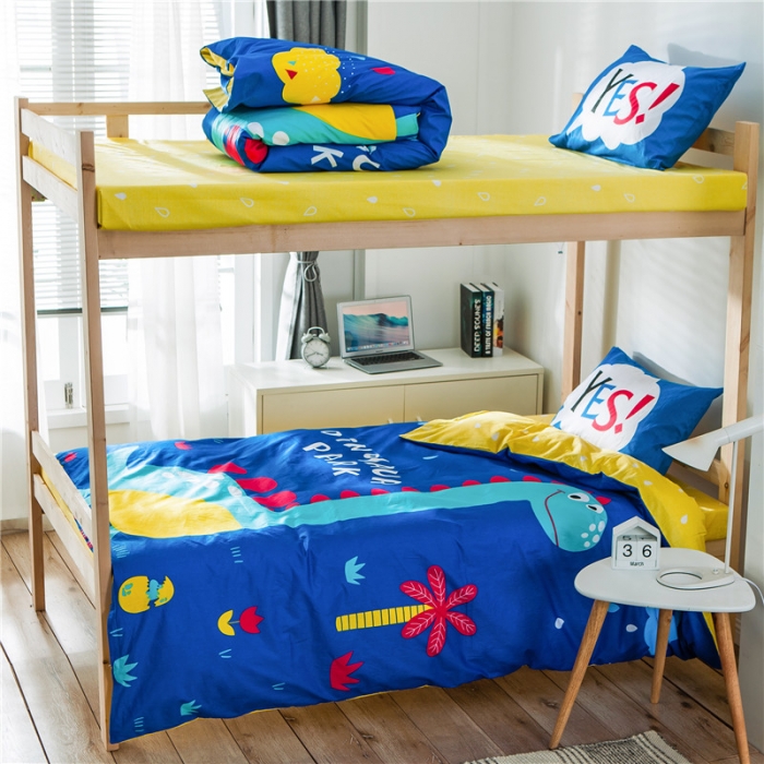 91家纺网 家纺一手货源 找家纺 涵宸家纺 全棉平网大版三件套系列 恐龙乐园