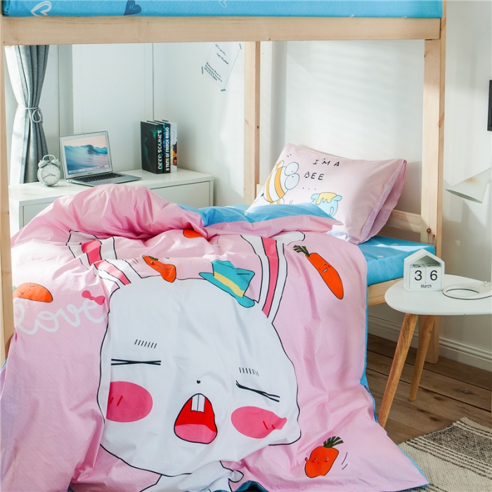 91家纺网 家纺一手货源 找家纺 涵宸家纺 全棉平网大版三件套系列 兔宝宝