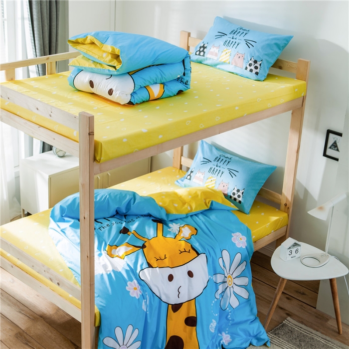 91家纺网 家纺一手货源 找家纺 涵宸家纺 全棉平网大版三件套系列 萌鹿