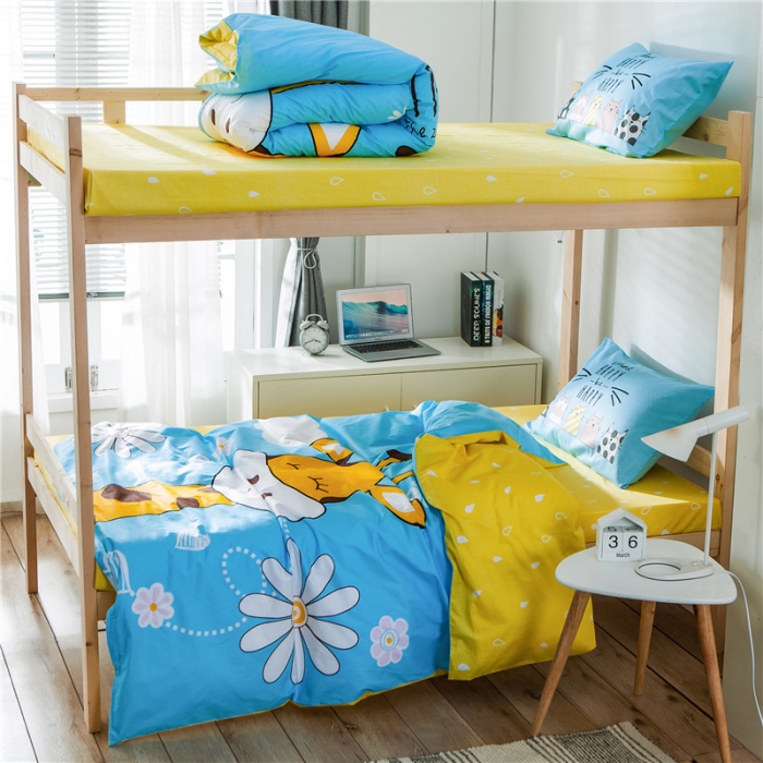 91家纺网 家纺一手货源 找家纺 涵宸家纺 全棉平网大版三件套系列 萌鹿